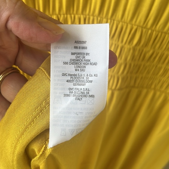 Jason Wu 1X Mustard Yellow Smock Stretch Jersey Knit Midi Maxi Dress 3/4 Sleeve - Picture 9 of 10